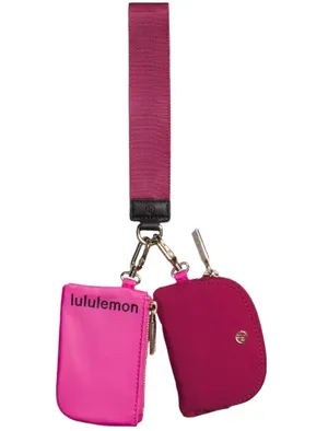 Lululemon Dual Pouch Wristlet Sonic Pink/Pomegranate/Black thumbnail 1