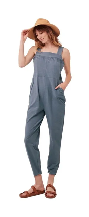 PACT Alice Overall Jumpsuit Blue Dusk 100% Organic Cotton Women’s Sz medium thumbnail 1