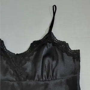 Rampage 90s Revival Y2K Satin Lingerie Cami Babydoll Top Sz XL Black Coquette Sleepwear thumbnail 6