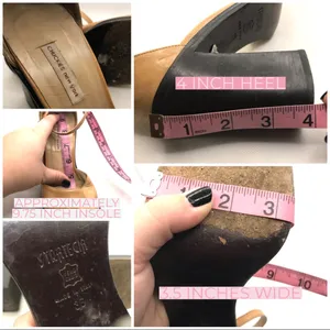 Vintage 1990'S Chuckies New York Strategia Tan Mary Jane Leather Heels (36) thumbnail 15