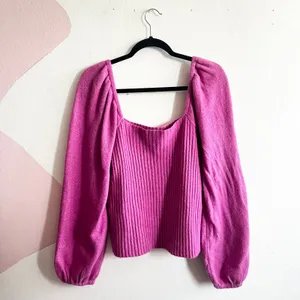 Halogen‎ Wool Sweater Puff Sleeve Coquette Soft Girl Pink Medium thumbnail 2