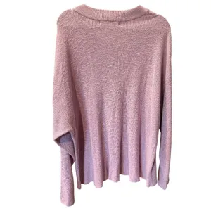 FP Beach Free People Ribbed Knit Crew Neck Pullover Sweater Long Sleeve Lilac M thumbnail 2
