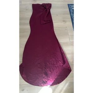 NEW Strapless Oversized Bow Applique Evening Gown Maxi Dress L thumbnail 3