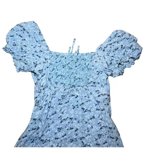 Sky‎ & Sparrow Blue Floral Embroidered Puff Sleeve Mini Dress Cottagecore Square thumbnail 11