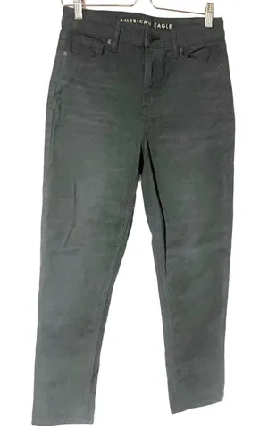 American Eagle Size 4 Green Corduroy Mom‎ Straight Leg Pants thumbnail 1
