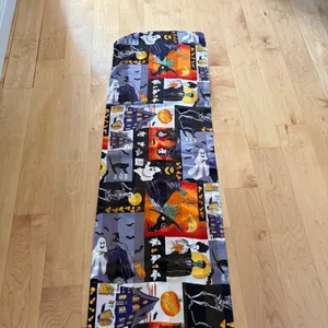 Vintage Halloween Scarf Witches Ghosts Vampires Haunted House 59x14 Holiday thumbnail 8
