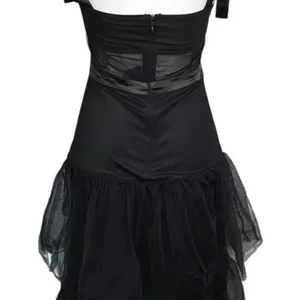 LULUS NWT Mystique Black Tulle Tie-Strap Tiered Maxi Dress Formal XXS thumbnail 8