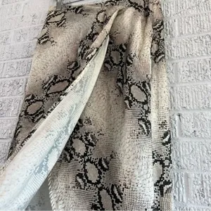 Snake Print Satin Wrap Midi Skirt Gray Silver Womens Small Indie Y2K thumbnail 7