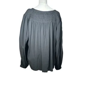 Old Navy Black Blouse with‎ Tassel Accents thumbnail 2