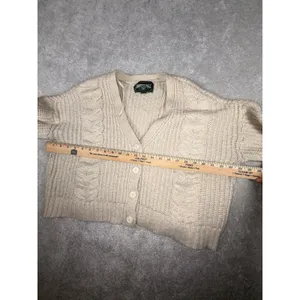 American Eagle Ivory Large Chunky Knit Cardigan‎ thumbnail 6