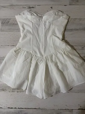 LeLe Brady Corset Mini Romper. Off White thumbnail 6
