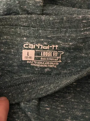 Carhartt Women’s Heavyweight Short Sleeve Pocket Tee in Tidal Snow Size L thumbnail 3
