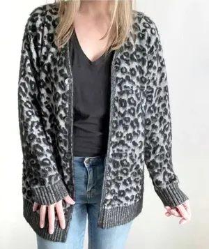 LA VIE‎ by REBECCA TAYLOR Leopard Cardigan Sweater thumbnail 1