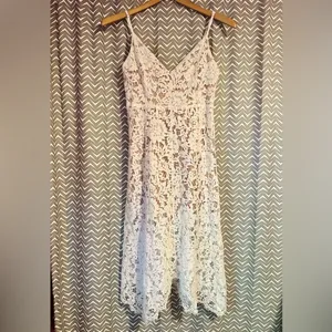 Lulus | One Wish White Lace Midi Dress, Size M thumbnail 5