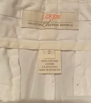 J. Crew 100% Cotton Chino Broken-In White Shorts thumbnail 3