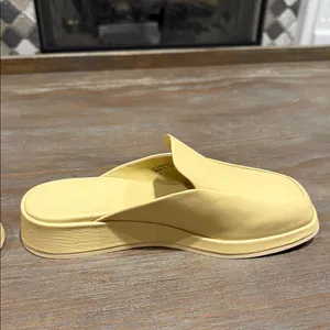 Vince Raquel Leather Mules Cashew Pale Yellow Slip-On Flats Size 5.5 NIB $295‎ thumbnail 5