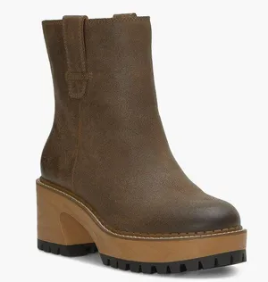 NEW LUCKY BRAND Rhoslyn Lug Sole Platform Bootie Color: Bark Wxysud thumbnail 1