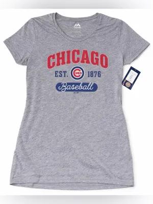Majestic Gray Tee with Red & Navy Chicago Graphic thumbnail 1