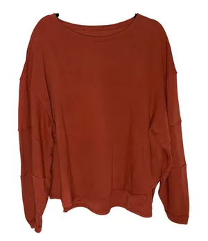 We The Free‎ Free People Thermal Top Womens Medium Rust Orange Excellent Ribbed thumbnail 1