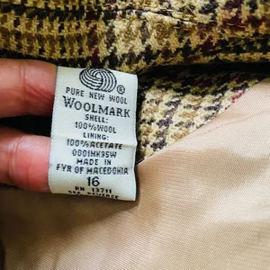 VTG Amanda Smith Wool Check Plaid Blazer Shoulder Pads Preppy Clueless Jacket 16 thumbnail 3