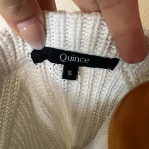 Quince white cotton ribbed crewneck pullover fisherman’s sweater jumper SMALL thumbnail 5