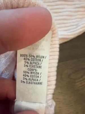 Offline by Aerie Cropped Ribbed Hoodie in Pink Size XS - C33-045 thumbnail 7