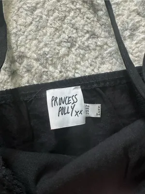 Princess Polly Trynia Black Lace-Trim Strappy Top thumbnail 3