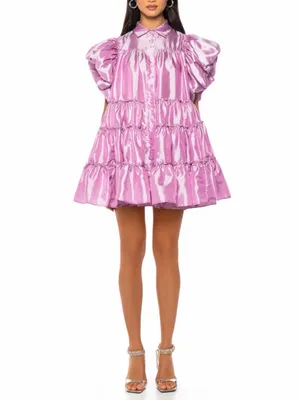 Klesis Babydoll Puff Sleeve Mini Dress‎ Whimsigoth Avant Garde Maximalist Sz S thumbnail 10