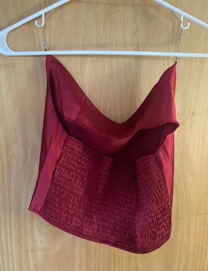 SheIn Red Silk Top thumbnail 2