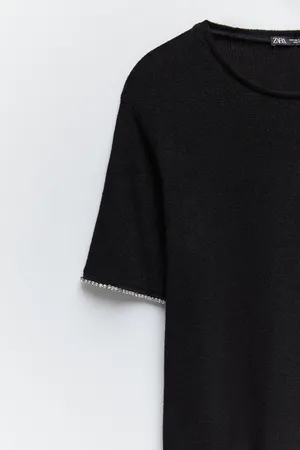 NWT Black Soft-Touch Top W Embellished Trim thumbnail 5