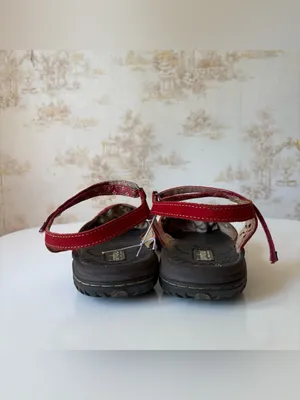 Jambu All Terra Design Red Leather Floral Cutout Utility Mary Jane Shoes 8.5 US thumbnail 3