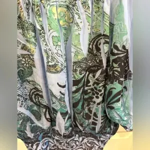 CATO Size Small Blue Green Black‎ Lightweight Flowy Boho Hippie Shirt thumbnail 2