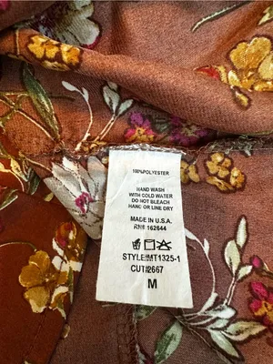 Vintage Brown Satin Floral Halter Neck Sleeveless Blouse Size Medium Coquette thumbnail 4