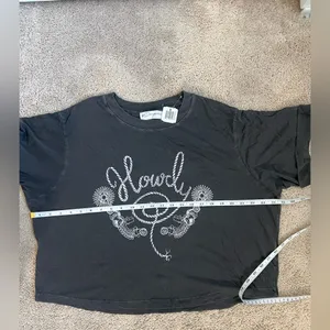 Howdy Crop Boyfriend Tee In Vintage Black thumbnail 8
