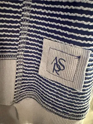 Altar’d State Striped Navy & Light Blue Crewneck Pullover thumbnail 3