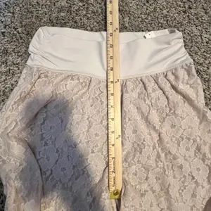 OFFLINE by Aerie Lace Wide Leg Pants Cream High Rise Side‎ Slit NWT Medium thumbnail 9