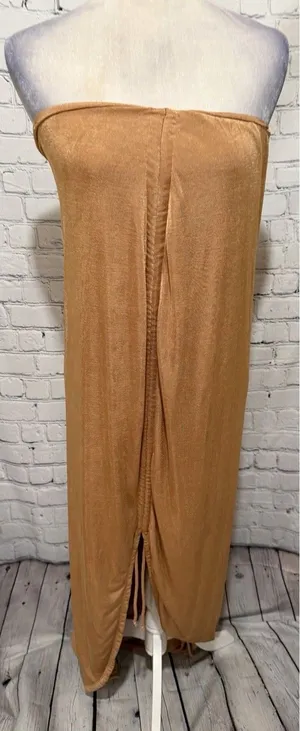 Jluxlabel Gold Slinky Strapless Long Maxi Dress XXL thumbnail 1