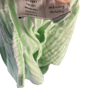 Anthropologie Saturday Sunday Size Small Green Striped Flowy Pull On Shorts thumbnail 7
