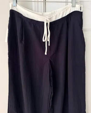 Anthropologie Layered Drawstring Wide-Leg Trousers, Size S thumbnail 8