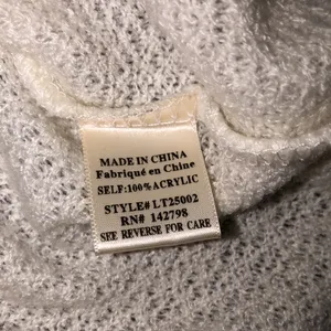 Loveriche white knit sweater boho size large thumbnail 3