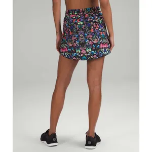 Lululemon Athletica Hotty Hot High Rise Skirt Skort Black Flowerscope Floral 4 thumbnail 2