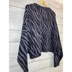 Nike Women's Sports Icon Clash Animal Print Crewneck Sweatshirt LARGE PURPLE-BLK thumbnail 5