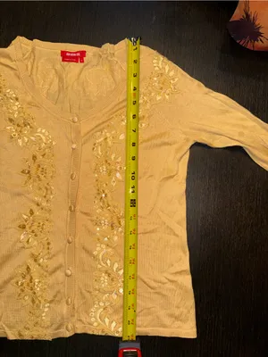 Vintage Dorothee Bis Silk/Cotton Butter Yellow Embroidered Cardigan Grandmacore thumbnail 6