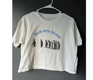 aerie Rollin' With The Crew Penguin Graphic Crop Top thumbnail 1