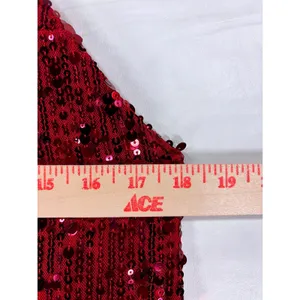 Intimately Free People Red Sequin Mini Slip Dress Square Neck Sz L OB1533256 NWT thumbnail 4