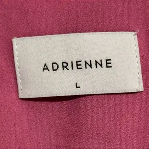 ADRIENNE Fuchsia Two Tone V neckline Racerback Shimmery Loose Fit Blouse Size L thumbnail 4