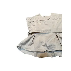 Zara Women's Sz Small Gabardine Top with Belt Light Beige Khaki Strapless Cotton thumbnail 9