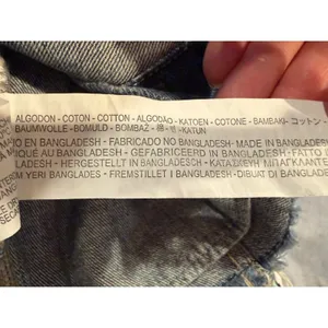 ZARA Trafaluc Cropped Denim Jacket Distressed Raw Hem Blue S 5252/215/400 thumbnail 12