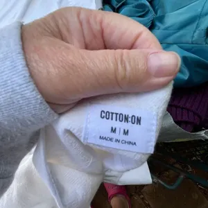 Cotton on size Med white lined cotton mini skirt. Eco Company thumbnail 5