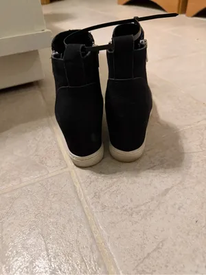 Black Wedge Sneaker Boot with Side Zipper - Women thumbnail 3